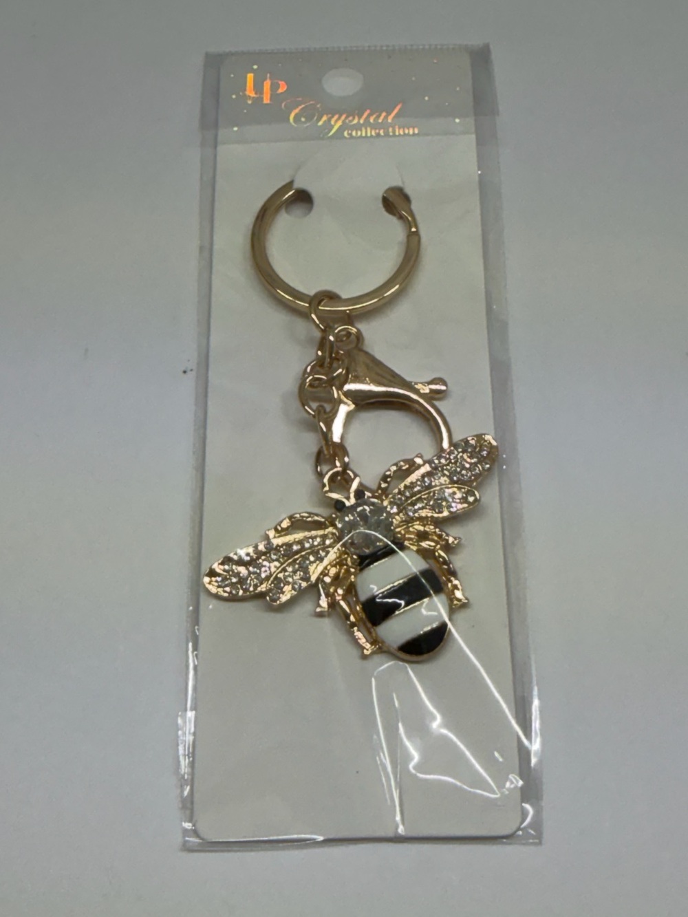 Bee Keychain - Gold and Black Stripe